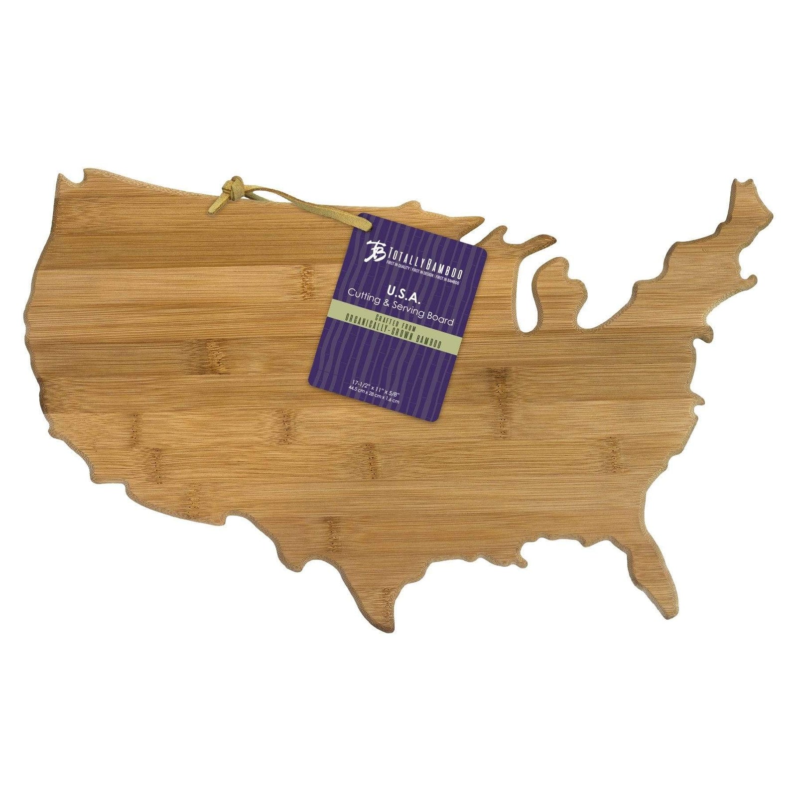 USA Shaped Bamboo Serving and Cutting Board - North Carolina Gifts