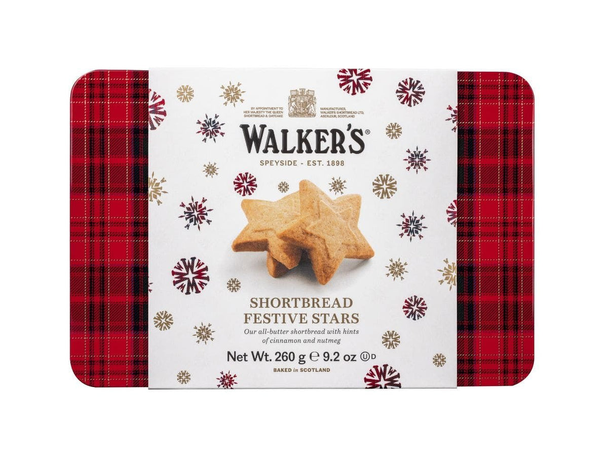 Walker's Festive Shortbread Stars Tin 9.2 oz - Cookies
