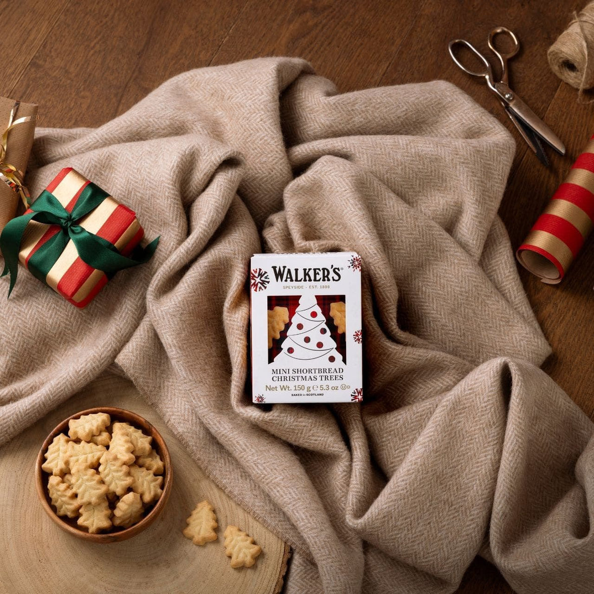 Walker&#39;s Walkers Shortbread Cookies Mini Christmas Tree Shortbread Box 5.3 oz.