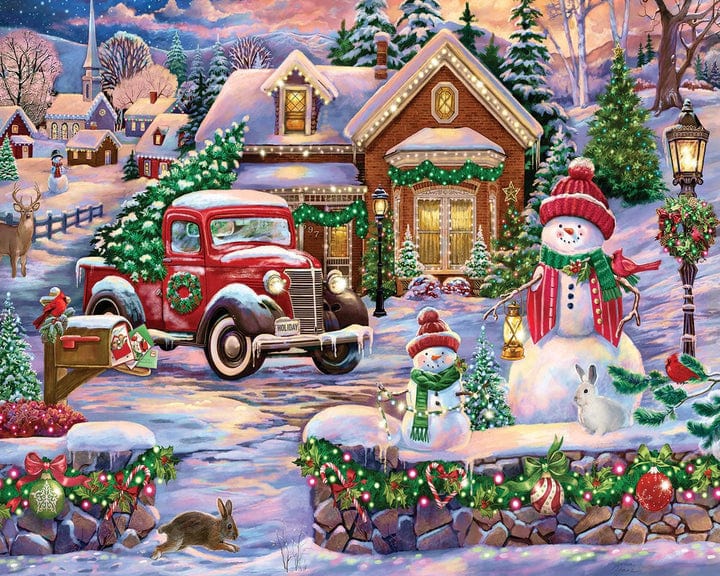 White Mountain Puzzles White Mountain Bringing Home the Tree 1000 pc Puzzle