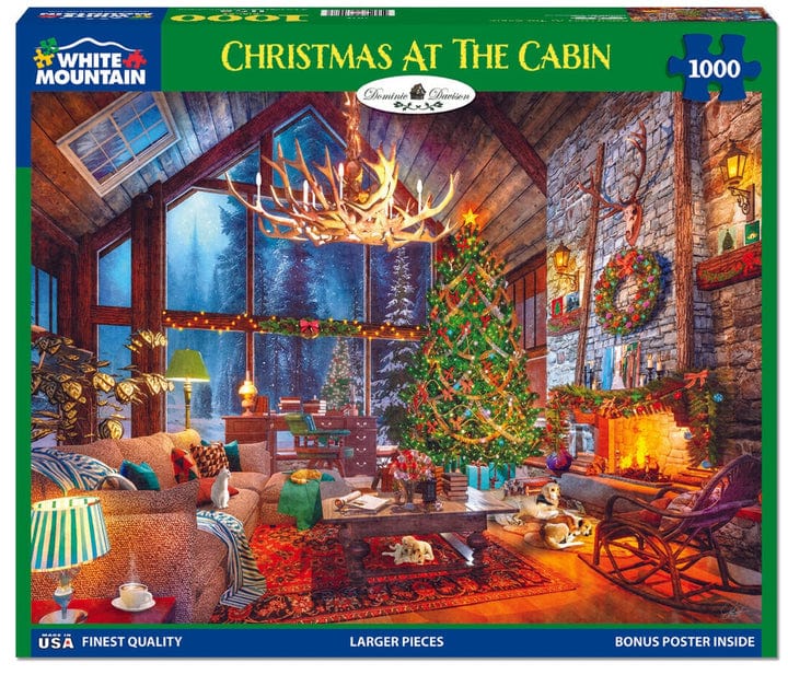 White Mountain Puzzles White Mountain Christmas at the Cabin 1000 pc Puzzle