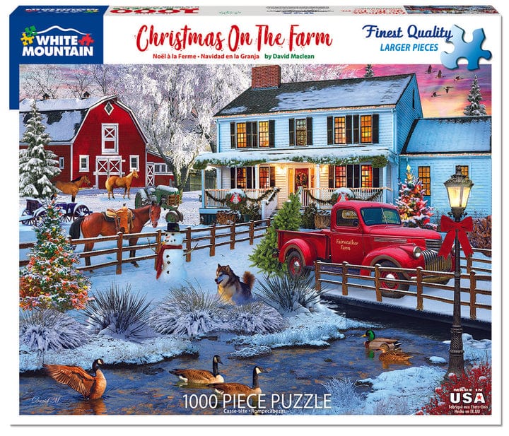 White Mountain Puzzles White Mountain Christmas on the Farm 1000 pc Puzzle