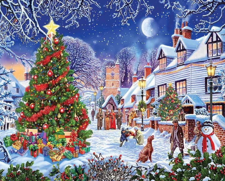 White Mountain Village Christmas Tree 1000 pc Puzzle - Games