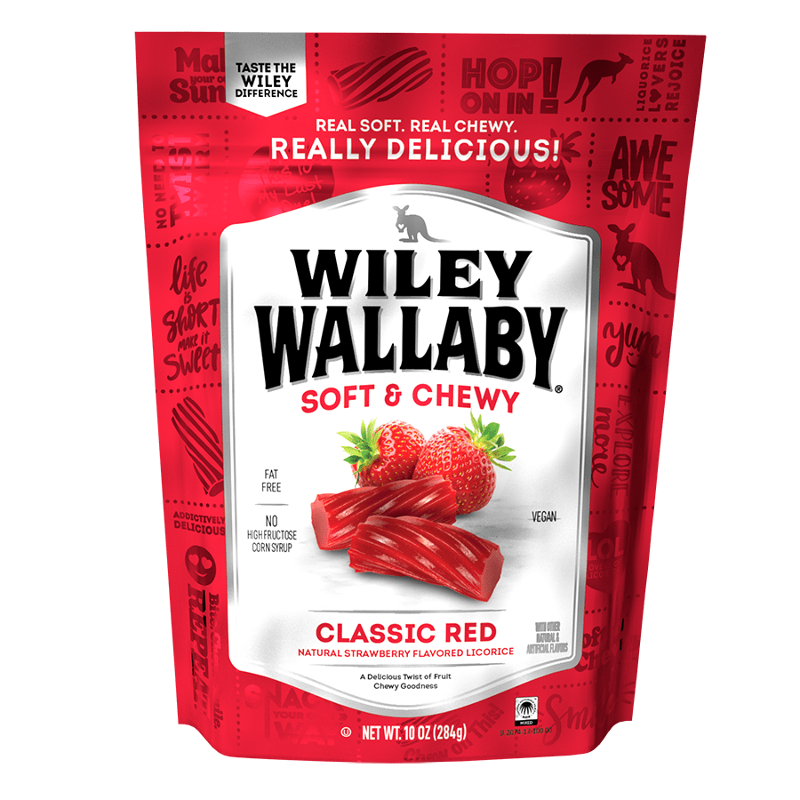 Gourmet International Wiley Wallaby Soft &amp; Chewy Classic Black Licorice 10 oz