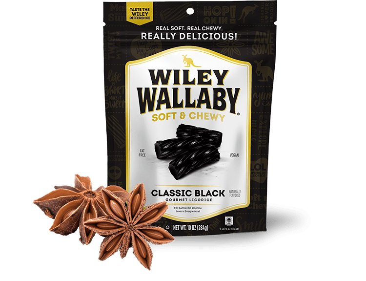 Gourmet International Wiley Wallaby Soft & Chewy Classic Black Licorice 10 oz