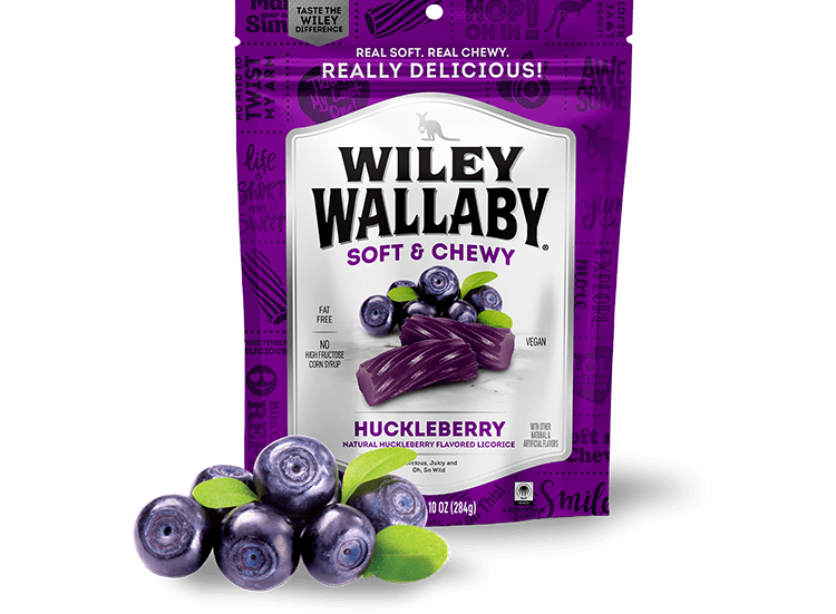 Gourmet International Wiley Wallaby Soft & Chewy Huckleberry Licorice 10 oz