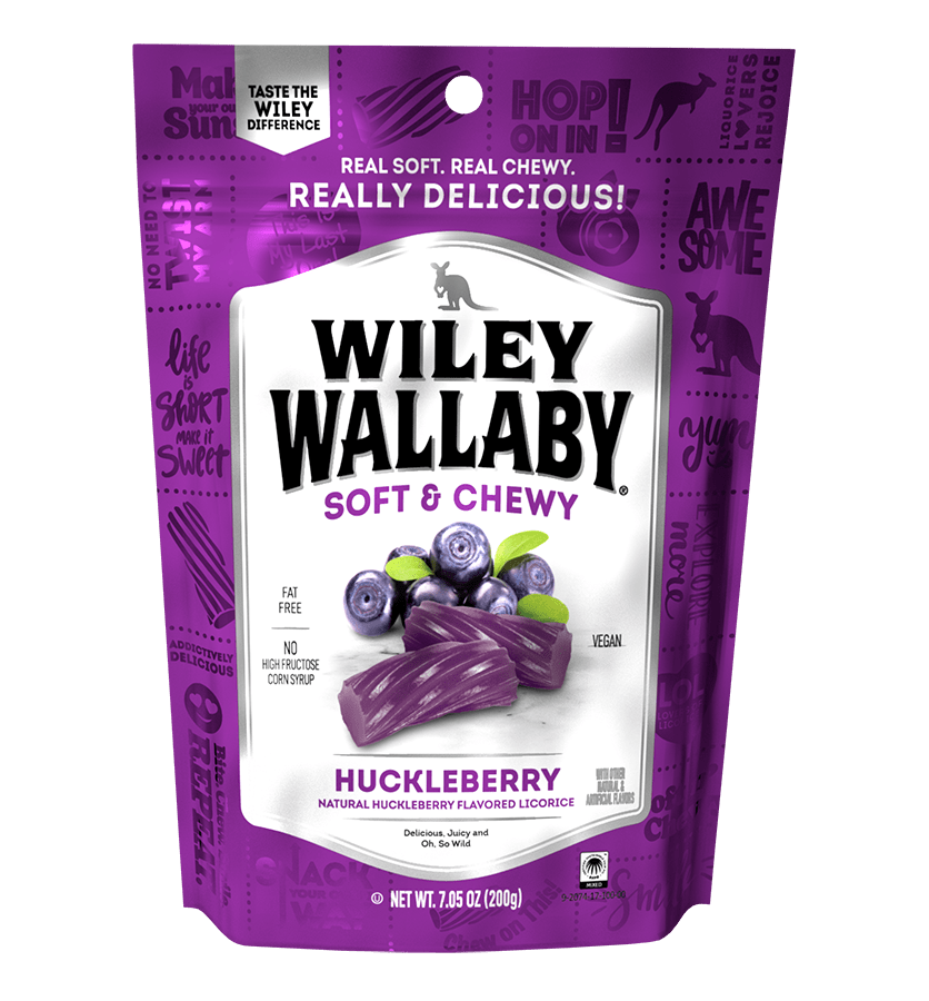 Gourmet International Wiley Wallaby Soft & Chewy Huckleberry Licorice 10 oz