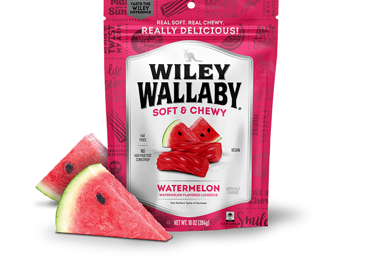 Gourmet International Wiley Wallaby Soft & Chewy Watermelon Licorice 10 oz