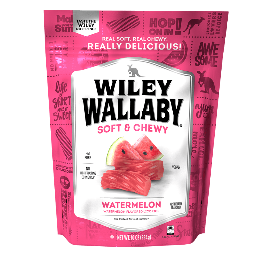 Gourmet International Wiley Wallaby Soft & Chewy Watermelon Licorice 10 oz