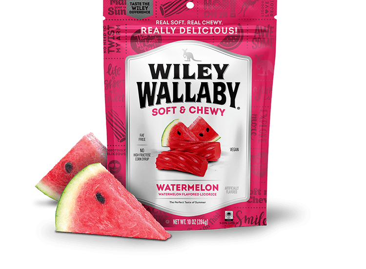 Wiley Wallaby Soft & Chewy Watermelon Licorice 10 oz - Old Fashioned Candy