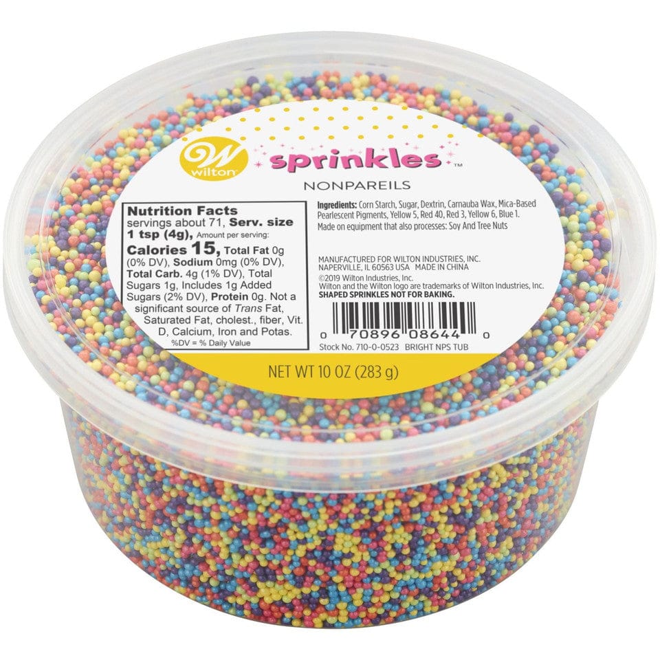 Wilton Wilton Bright Pastel Nonpareils Sprinkles Mix 10 oz Tub