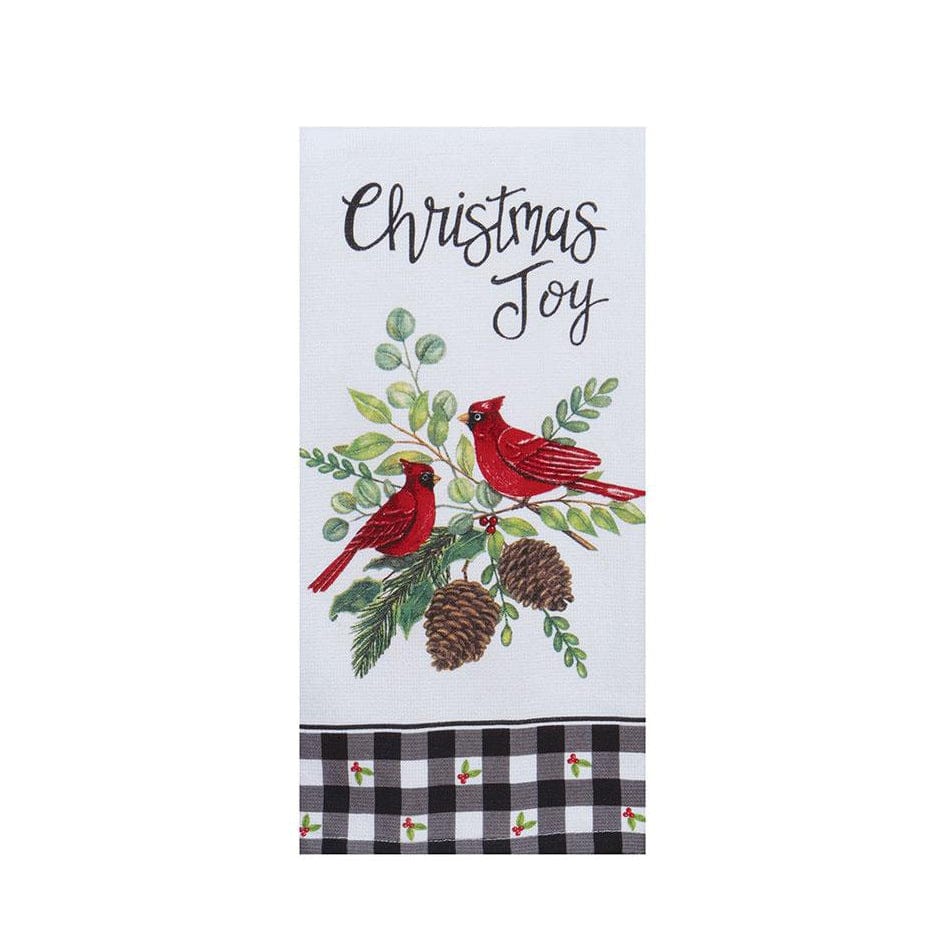 Winter Cardinal Christmas Joy Dual Purpose Terry Towel - Linen