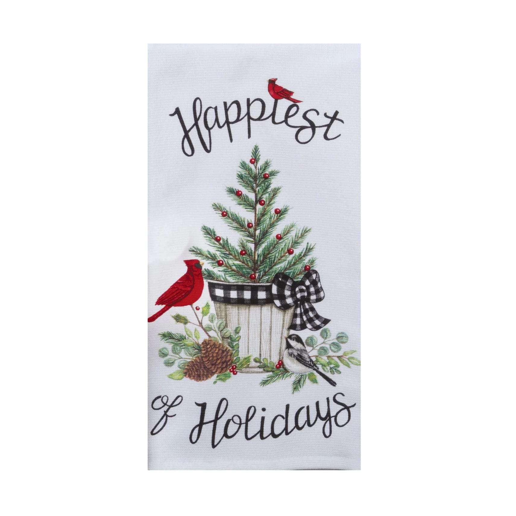 KayDee Designs Winter Cardinal Happiest Holidays Dual Purpose Terry Towel