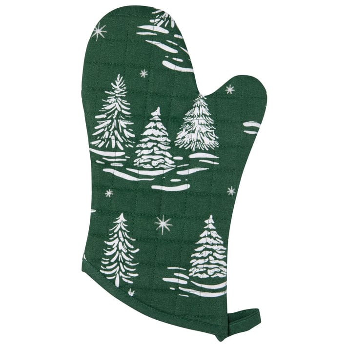 Winter Frost Christmas Oven Mitt - Linen