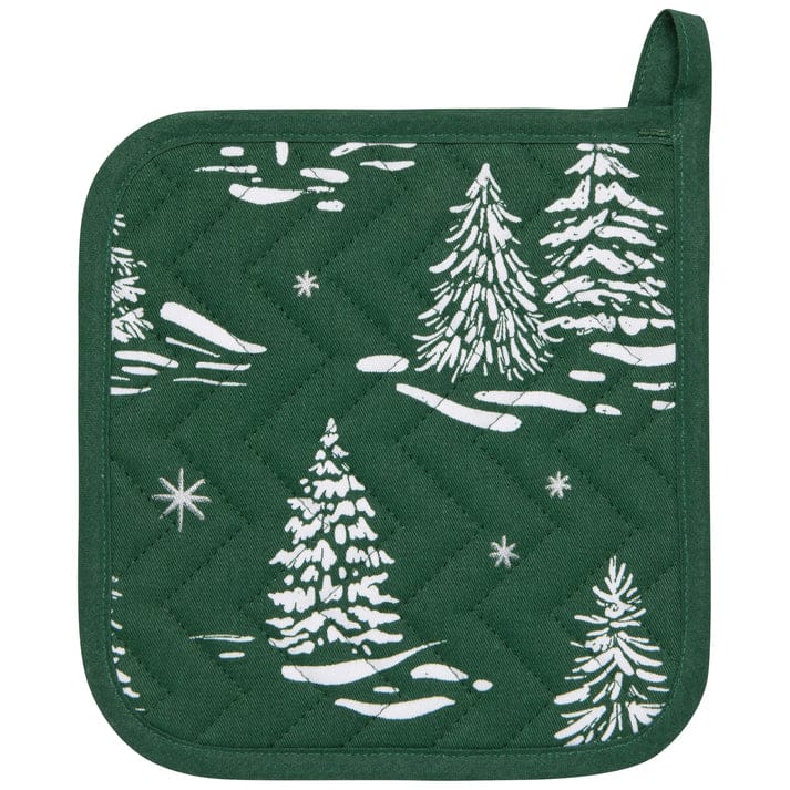 Winter Frost Christmas Potholder - Linen