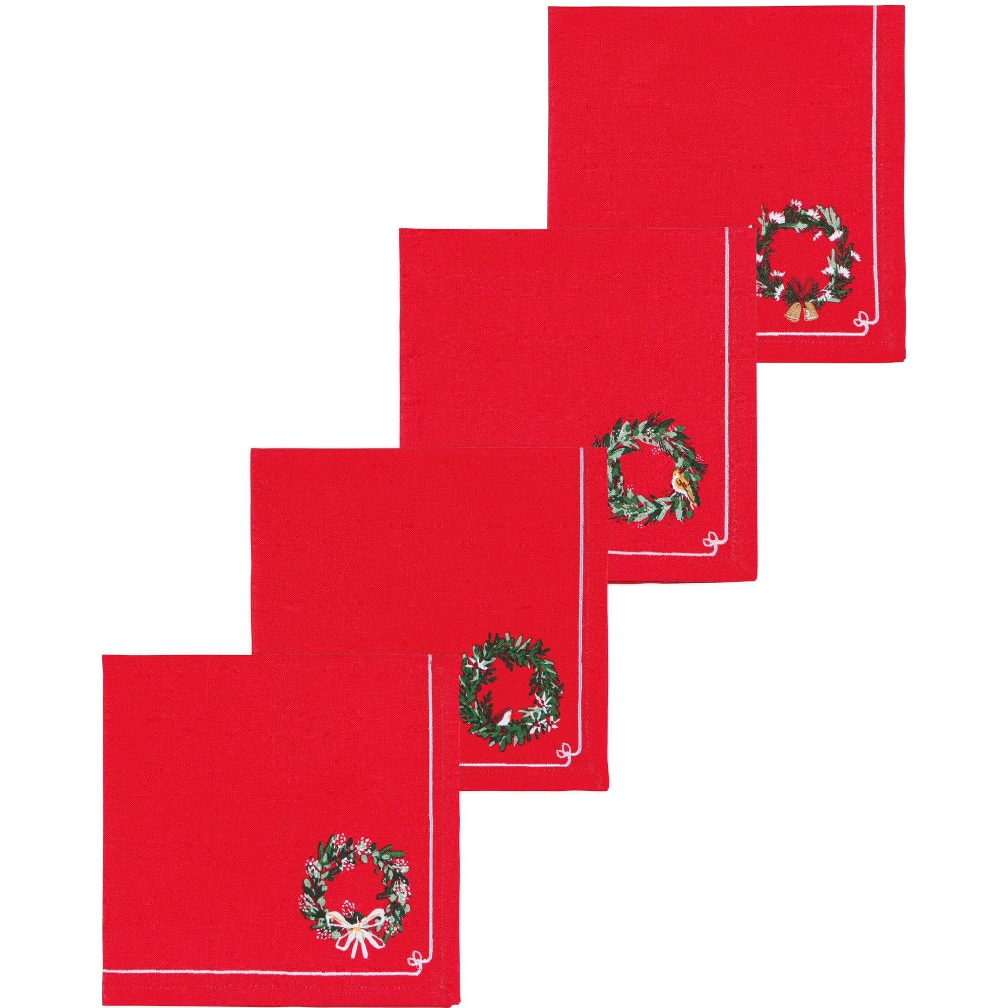 Now Designs Wreaths Printed Napkins Set of 4