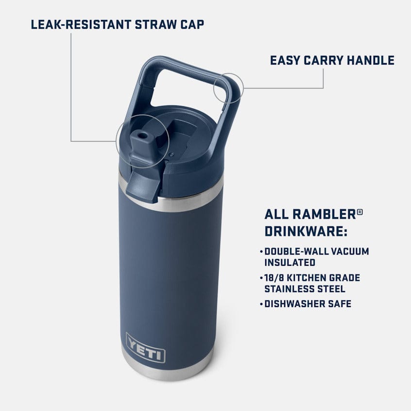 YETI Rambler 18 oz Water Bottle with Straw Cap - Key Lime