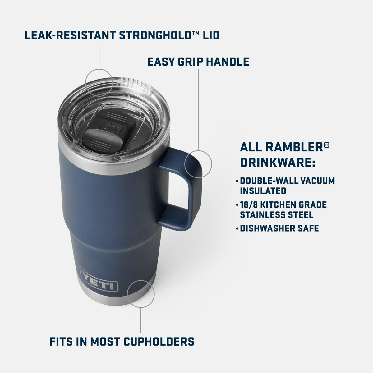 YETI YETI Rambler 20 oz Travel Mug with Stronghold Lid - Black