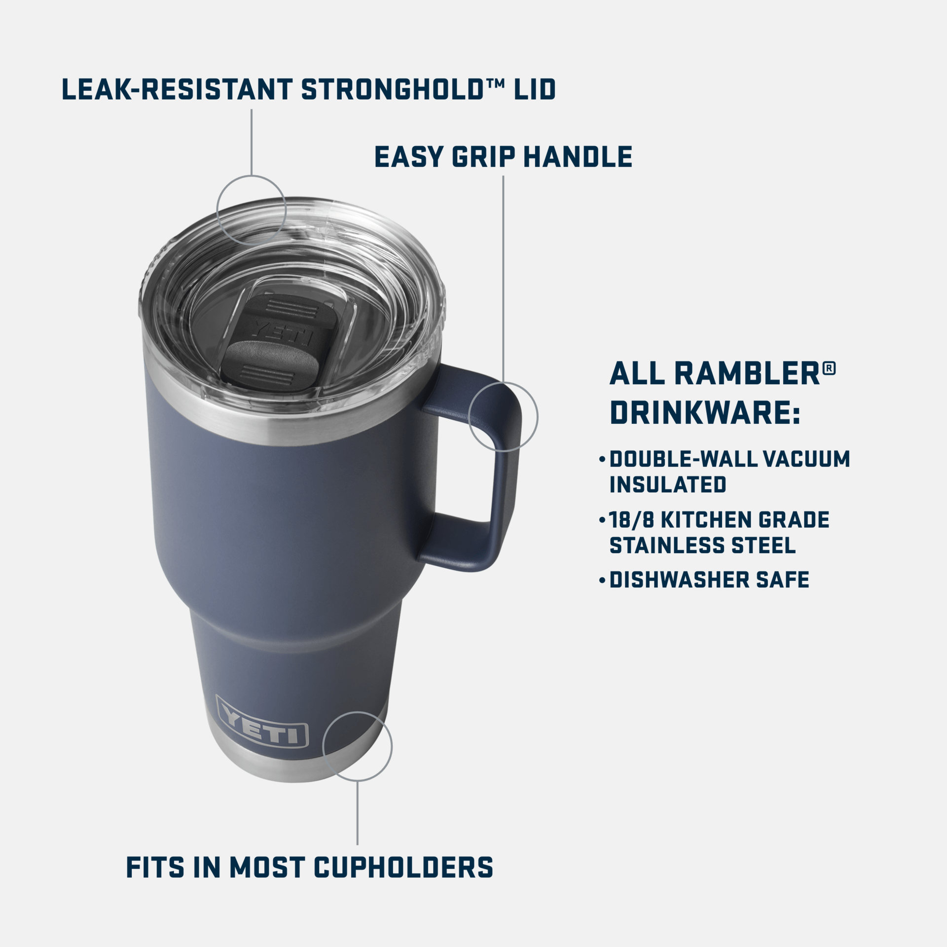 YETI Rambler 30oz Travel Mug with Stronghold Lid - Big Wave Blue