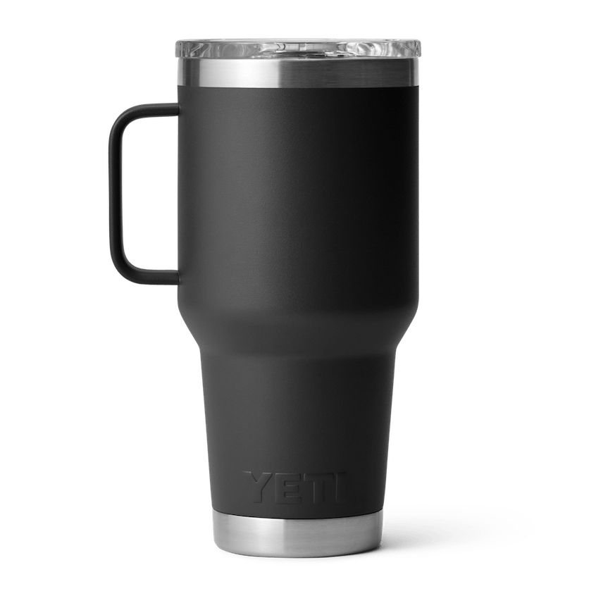 REAL YETI 30 Oz. Travel Mug With Stronghold Lid Laser Engraved Black  Stainless Steel Yeti Rambler Vacuum Insulated YETI 