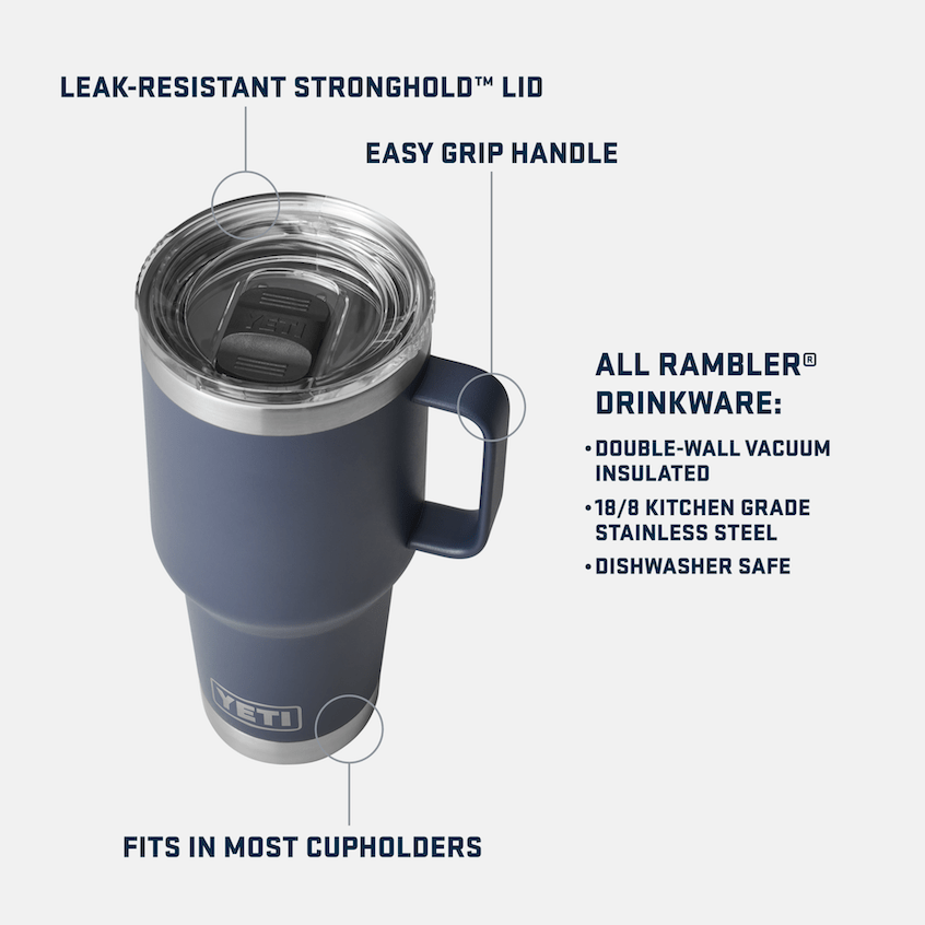 YETI Rambler 30 oz Stainless Steel Vacuum Insulated Tumbler with Lid / Black