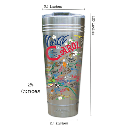 Catstudio North Carolina 24 oz Stainless Steel Tumbler - North Carolina Gifts