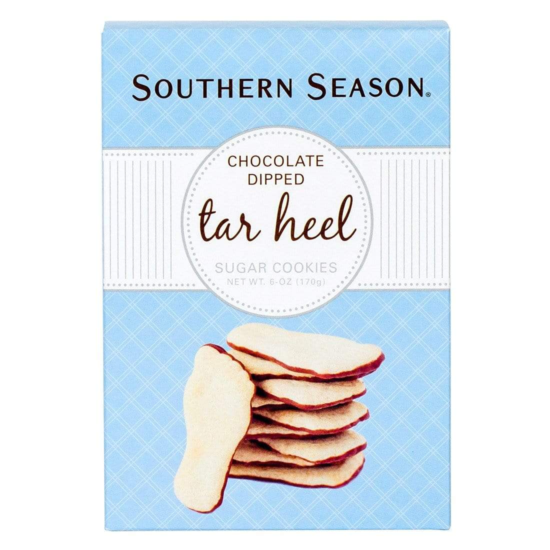 Southern Season Chocolate Dipped Tar Heel Cookies 6 oz Box