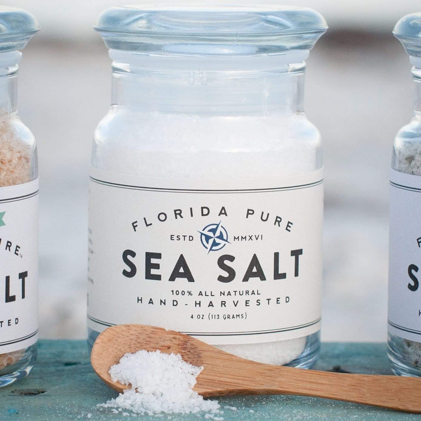 Florida Pure 100% All Natural Hand - Harvested Sea Salt 4 oz - BBQ Rub