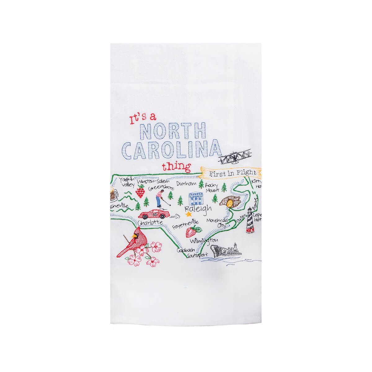 It's A North Carolina Thing Embroidered Flour Sack Towel - Dishtowel