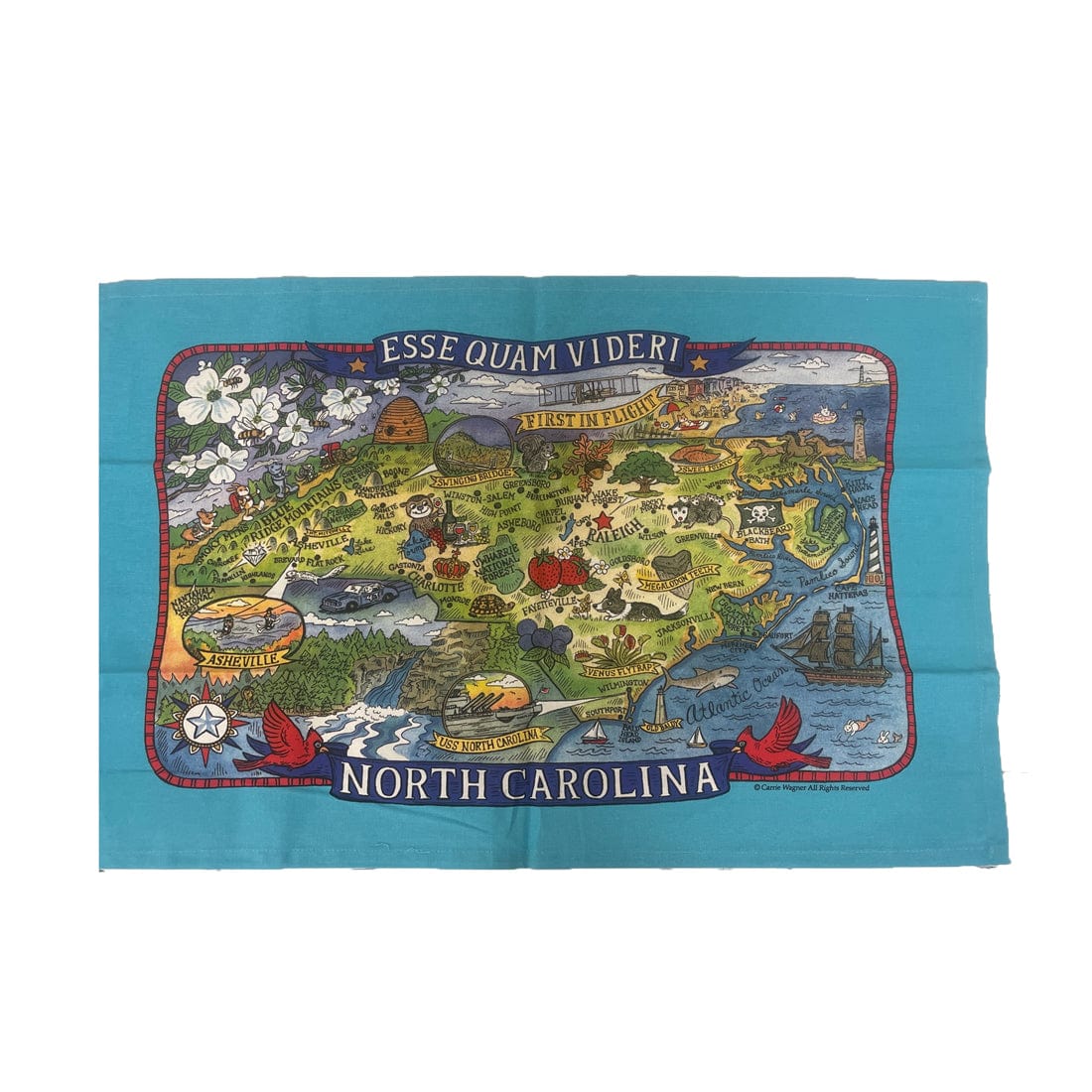 Galleyware North Carolina Adventure Destinations Tea Towel