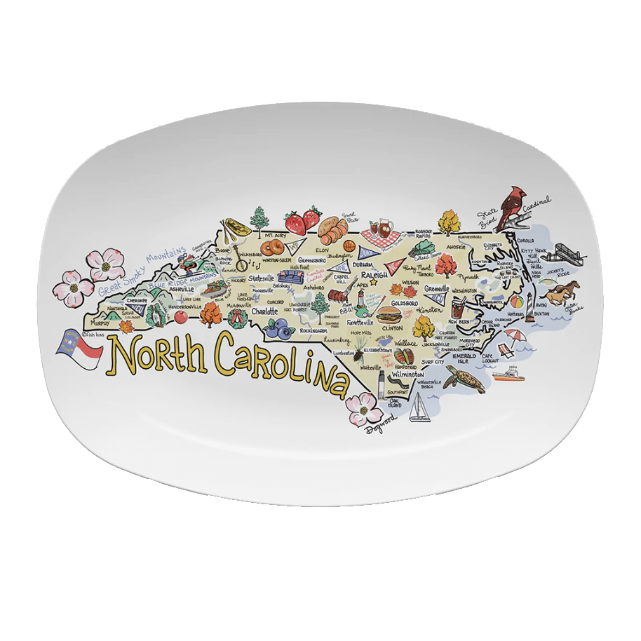 North Carolina Map Platter - North Carolina Gifts