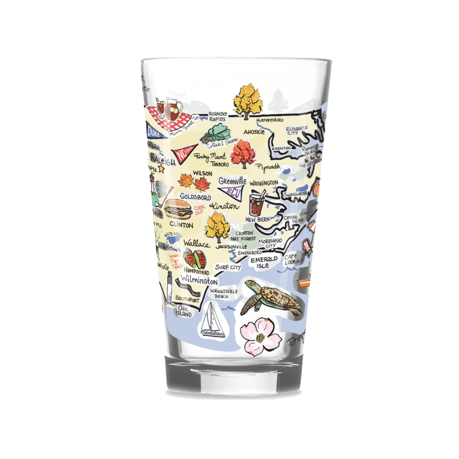 Fish Kiss North Carolina Pint Glass