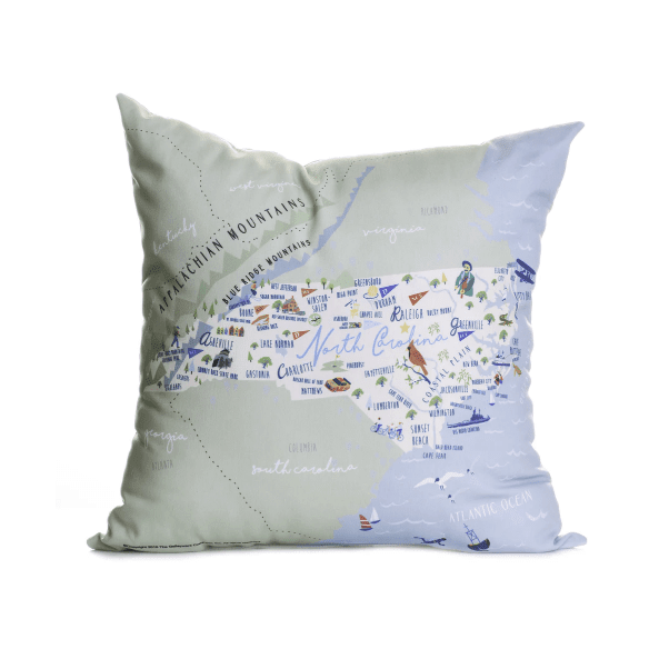 North Carolina Square Pillow - North Carolina Gifts