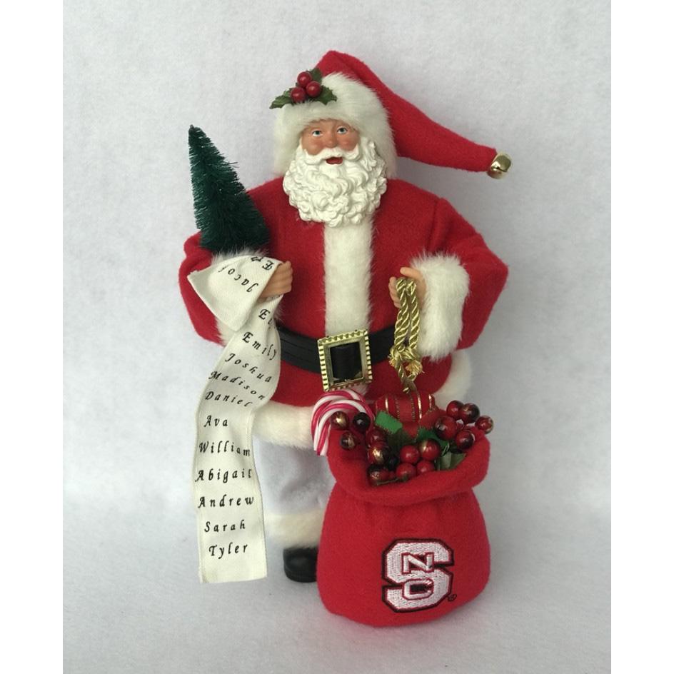 Santa's Workshop 12 in NC State Santa with List - Collegiate Decoration