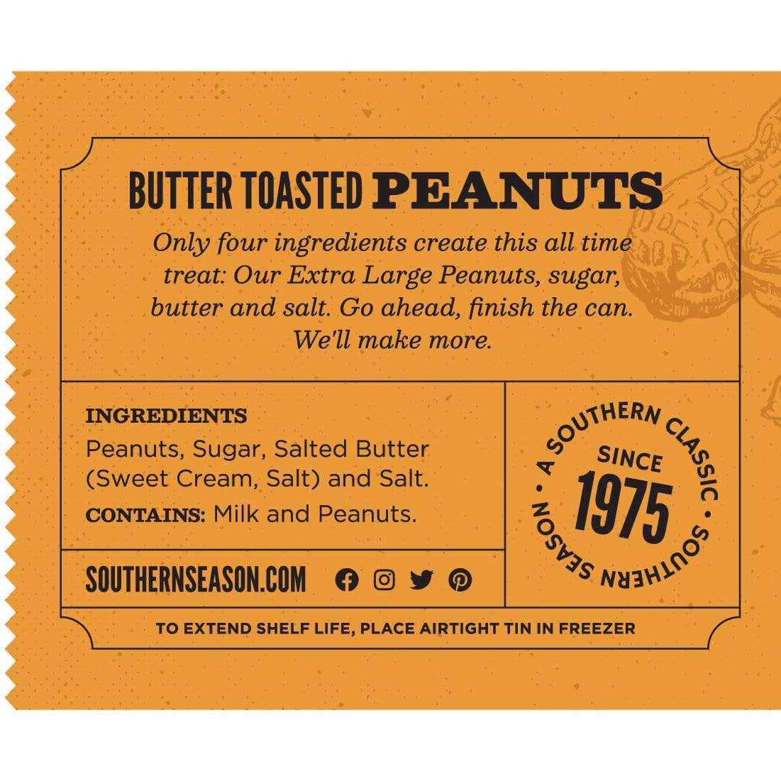 Southern Season Butter Toasted Peanuts 10 oz - Nuts