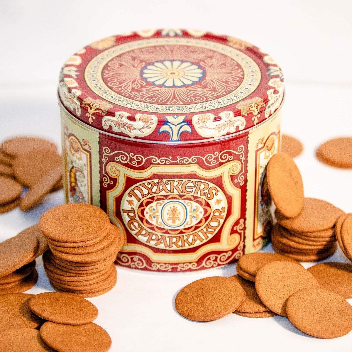 Nyakers Swedish Gingersnap Cookie Tin  XL 27 oz