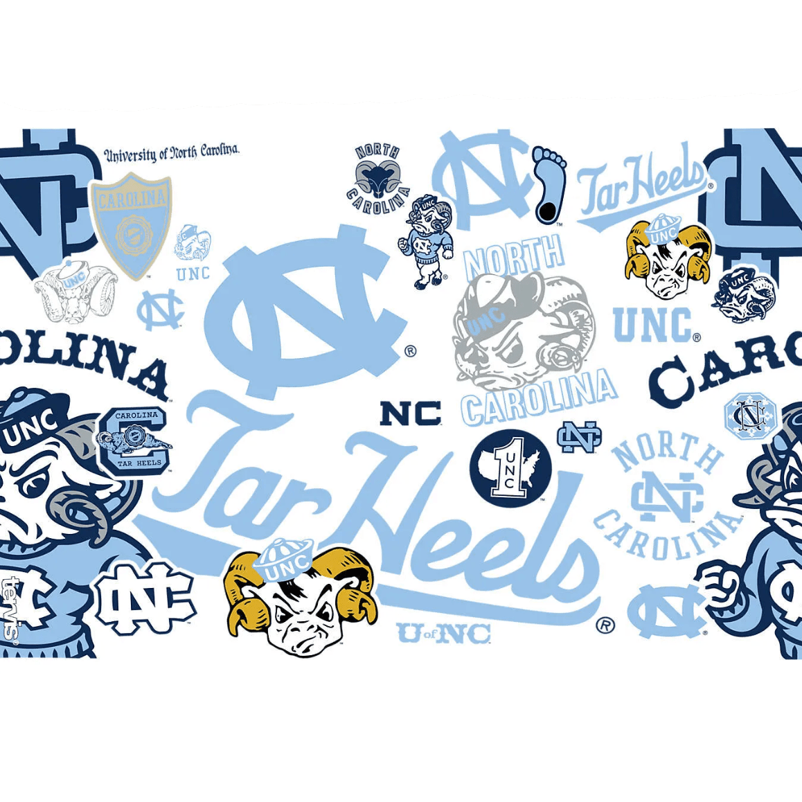 Tervis Tumbler 16 oz North Carolina Tar Heels All Over Tumbler with Navy Lid - Drinkware