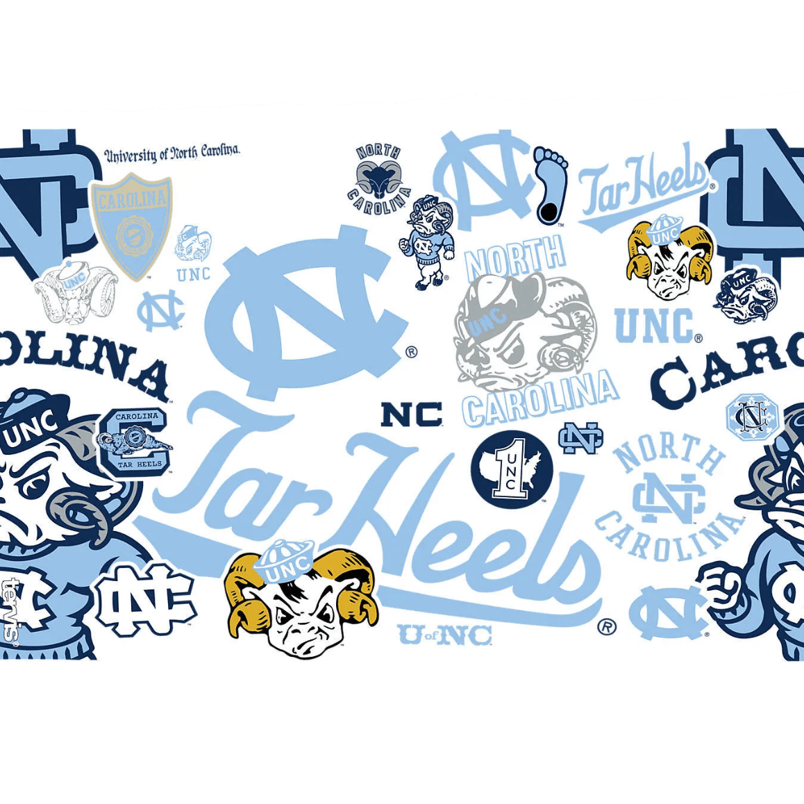 University of North Carolina Tarheels Fleece Fabric-All Over