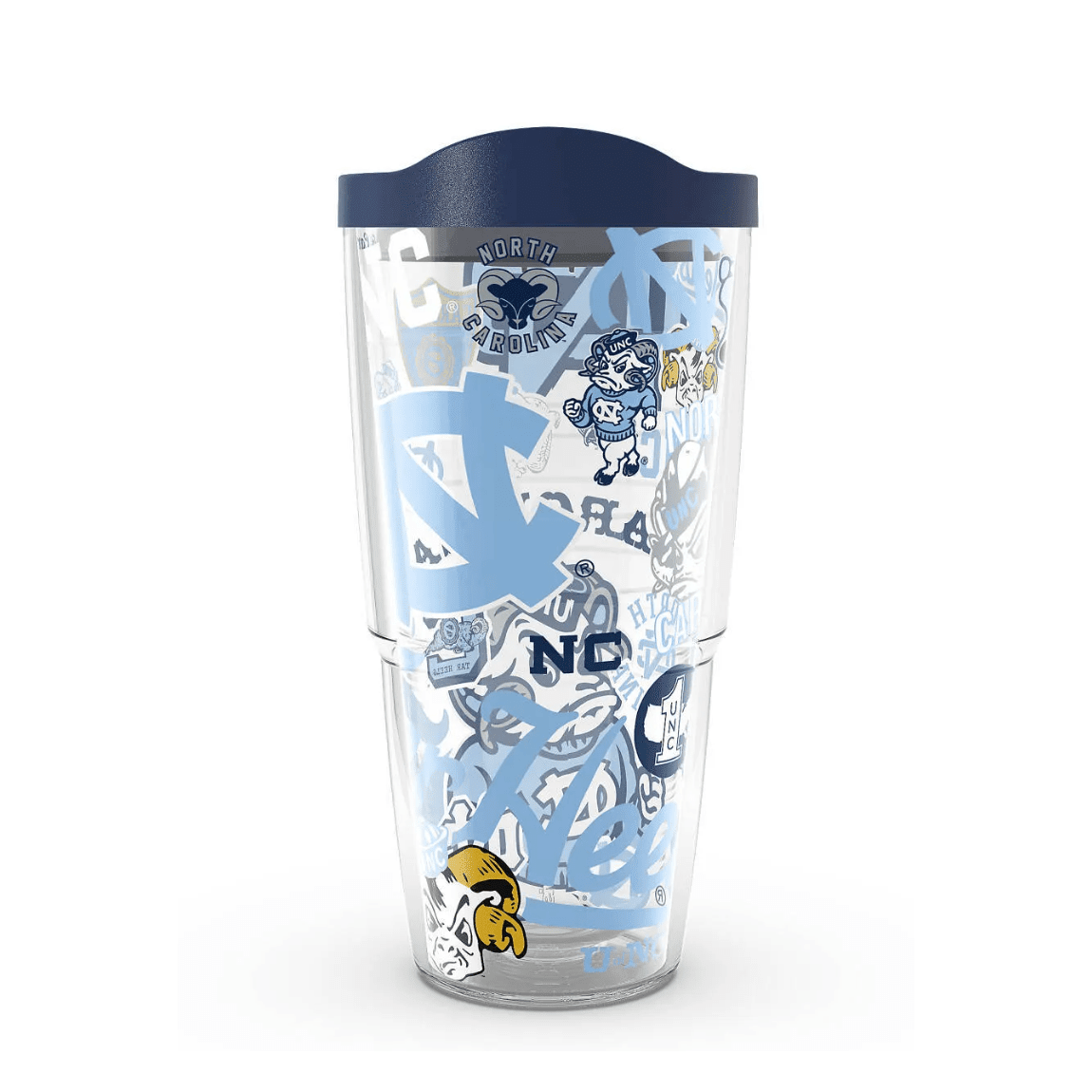 Tervis Tumbler 24 oz North Carolina Tar Heels All Over Tumbler with Navy Lid - Drinkware